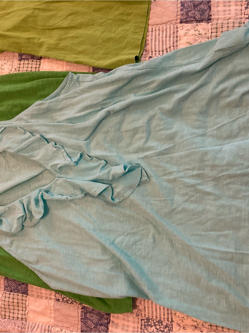 Lilly Pulitzer Green, Aqua & White Ruffle-Trim Tops - Set of 5 - Picture 8 of 16